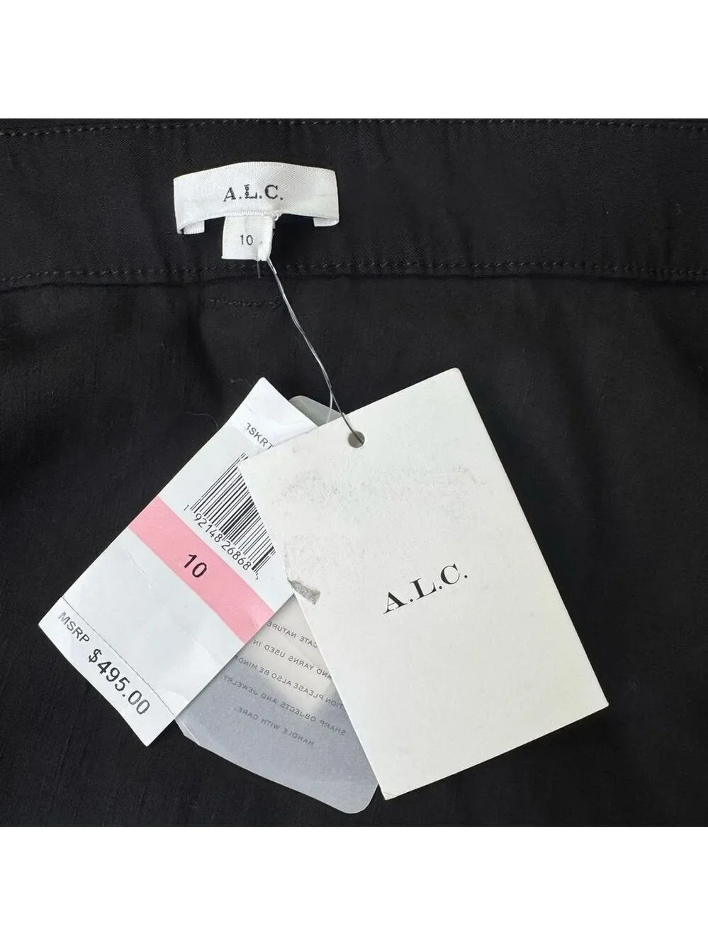 NEW A.L.C. Mackenzie Linen Midi Wrap Skirt Black Size 10